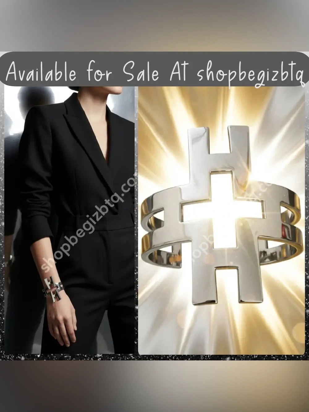 Authentic NWT Tory Burch Bold Statement Polished Silver Hicks Large Cuff Bracele